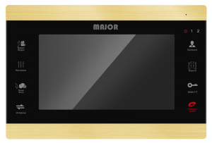 Видеодомофон MAJOR COMFORT PRO2 gold, 7LCD, PAL/NTSC (1024х600), сенсор, запись
