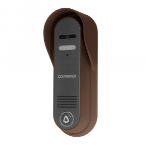Вызывная видеопанель COMMAX DRC-4CPN3, PAL, угол 74º, ИК нет, 2 абон., накладной, медь, козырек, мет