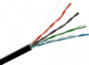 Кабель Net.on UTP, 24 AWG 4 пары,  CAT5e, внешний,черн. CCA