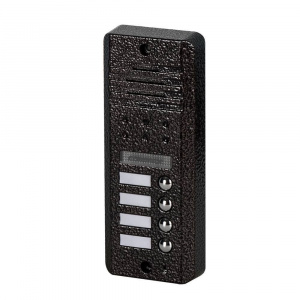 Вызывная видеопанель COMMAX DRC-4DC, PAL, угол 47º, ИК 1м, 4 абон., накладной, черный, без козырька,