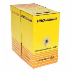Кабель  PROCONNECT UTP 4PR, 24AWG CAT 5е, серый, внутренняя прокладка, бухта 305 м