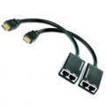 Удлинитель по витой паре до 30м HDMI > 2*RG45