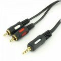 Шнур  2RCA/Jack штекер, 3 м черный