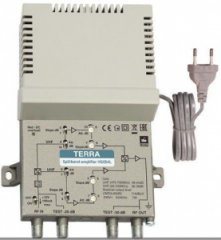 Усилитель TERRA HS004, 47-414/470-862 МГц, МВ/ДМВ 39/44 дБ, 121 дБмкВ, -20+50, 135x180x52мм, 0. 7кг